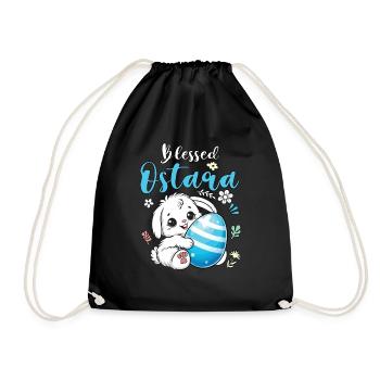 Lapin Ostara avec motif d’œuf - Sac de sport léger - noir - Devant