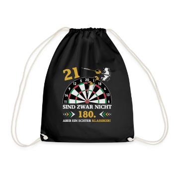Darts 21 sind zwar nicht 180 Geburtstag Dart - Turnbeutel - Schwarz - Vorne