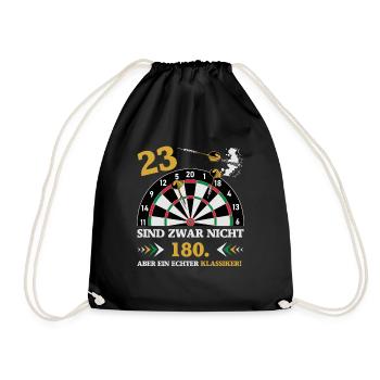 Darts 23 sind zwar nicht 180 Geburtstag Dart - Turnbeutel - Schwarz - Vorne