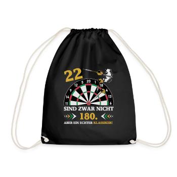 Darts 22 sind zwar nicht 180 Geburtstag Dart - Turnbeutel - Schwarz - Vorne