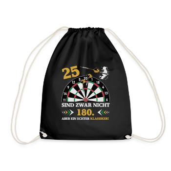 Darts 25 sind zwar nicht 180 Geburtstag Dart - Turnbeutel - Schwarz - Vorne
