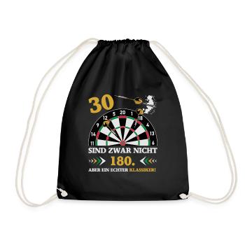 Darts 30 sind zwar nicht 180 Geburtstag Dart - Turnbeutel - Schwarz - Vorne