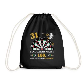Darts 31 sind zwar nicht 180 Geburtstag Dart - Turnbeutel - Schwarz - Vorne