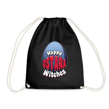 Happy Ostara Witches Ostara Egg Motif - Drawstring Bag - black - Front
