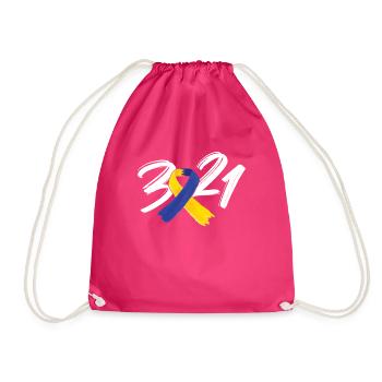 Syndrome de Down 321 Ruban Bleu Jaune - Sac de sport léger - fuchsia - Devant