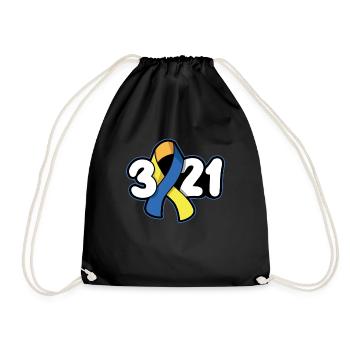 Down Syndrome 3 21 Support Awareness - Drawstring Bag - black - Front