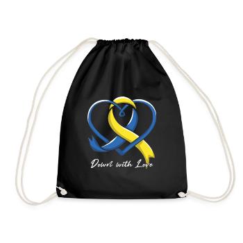 Syndrome de Down Amour Supporter Cœur - Sac de sport léger - noir - Devant