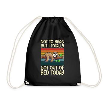 Sloths, Animal Lover, Sloth Lover, Lazy Sloth - Drawstring Bag - black - Front