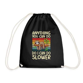 Sloths, Animal Lover, Sloth Lover, Lazy Sloth - Drawstring Bag - black - Front