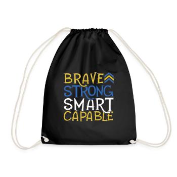 Courageux Fort Intelligent Capable Syndrome de Down Force - Sac de sport léger - noir - Devant
