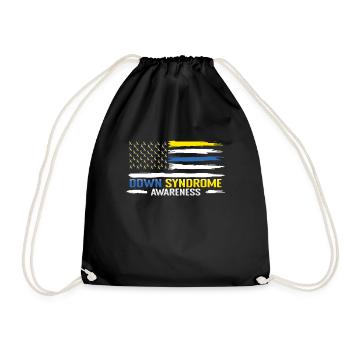 Down Syndrome Awareness Flag Design - Drawstring Bag - black - Front