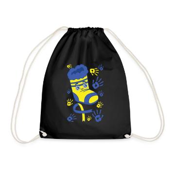 Chaussettes et empreintes de mains heureuses pour le syndrome de Down - Sac de sport léger - noir - Devant