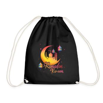 Ramadan Kareem Eid Mubarak Feierliches Mondlicht - Turnbeutel - Schwarz - Vorne