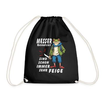 MESSER Benutzer SEHR FEIGE - Turnbeutel - Schwarz - Vorne