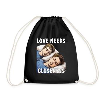 MEN SLEEP LOVE NEEDS CLOSENESS - Drawstring Bag - black - Front