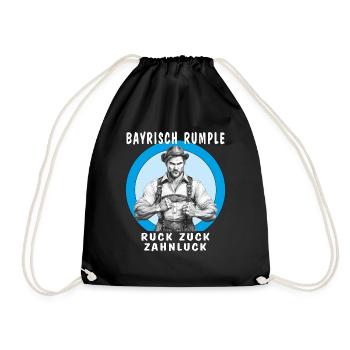 MAN BAVARIAN RUMBLE IN NO TIME AT ALL TOOTH GAP - Drawstring Bag - black - Front