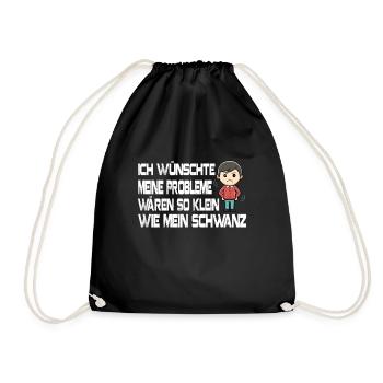 I wish my problems were as small as M - Drawstring Bag - black - Front