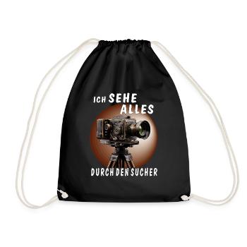 ICH SEHE ALLES DURCH DEN SUCHER - Turnbeutel - Schwarz - Vorne