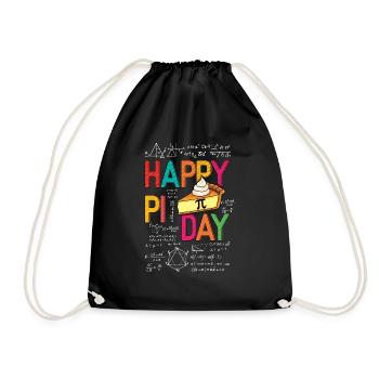 Happy Pi Day Math Fans Quadratic Formulas - Drawstring Bag - black - Front