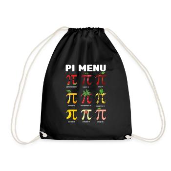 Pi Menü Obst Pi Day Lustige Mathematik Kunst - Turnbeutel - Schwarz - Vorne