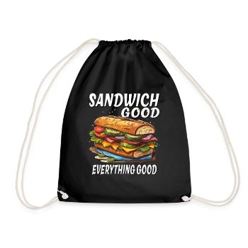 SANDWICH GOOD EVERYTHING GOOD - Drawstring Bag - black - Front