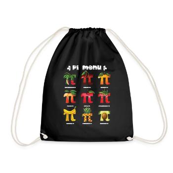 Pi Menü Fruchtfreunde Pi Day Spaß - Turnbeutel - Schwarz - Vorne