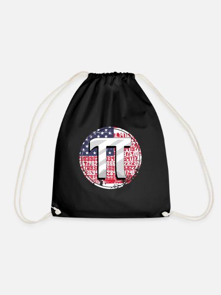 Pi Tag Zahlen mit Amerikanischer Flagge - Turnbeutel - Schwarz