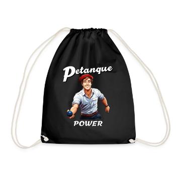 PETANQUE POWER - Turnbeutel - Schwarz - Vorne