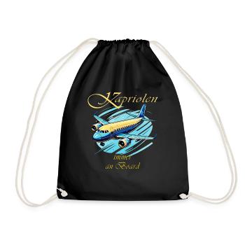 AIRPLANE Capers always on board - Drawstring Bag - black - Front