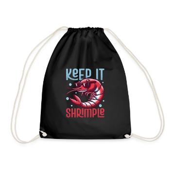 Keep It Shrimple Shrimp Lover Seafood - Turnbeutel - Schwarz - Vorne