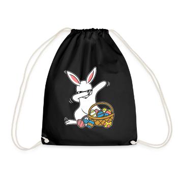 Dabbing Easter Bunny Easter Bunny Rabbit Rabbit Gift - Drawstring Bag - black - Front