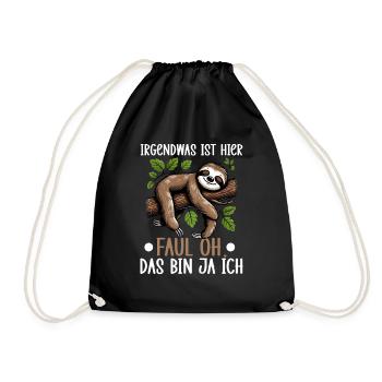 Sloth Lazy Sloth Lover Sloths - Drawstring Bag - black - Front