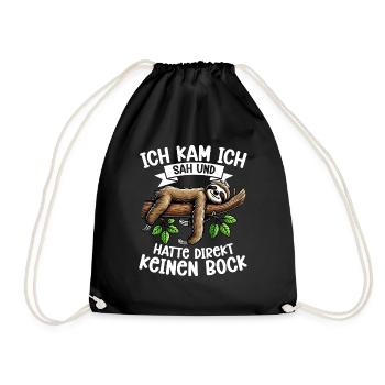 Sloth Lazy Sloth Lover Sloths - Drawstring Bag - black - Front