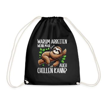 Sloth Lazy Sloth Lover Sloths - Drawstring Bag - black - Front