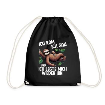 Sloth Lazy Sloth Lover Sloths - Drawstring Bag - black - Front