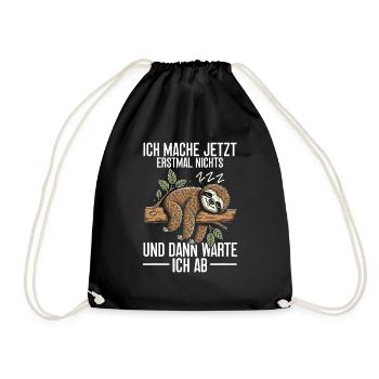 Sloth Lazy Sloth Lover Sloths - Drawstring Bag - black - Front