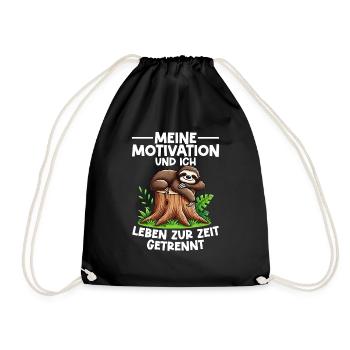 Sloth Lazy Sloth Lover Sloths - Drawstring Bag - black - Front