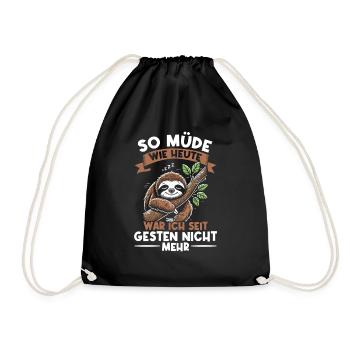 Sloth Lazy Sloth Lover Sloths - Drawstring Bag - black - Front