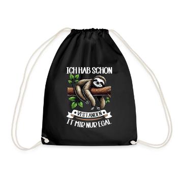 Sloth Lazy Sloth Lover Sloths - Drawstring Bag - black - Front