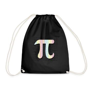 Pi Day Rainbow Colors 3.14 Math - Drawstring Bag - black - Front