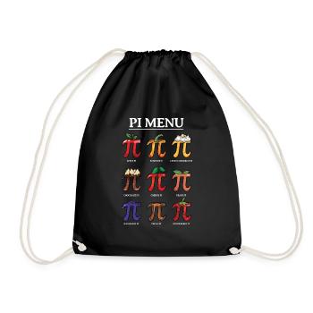 Pi Menü: Apfel, Kürbis, Zitrone und Mehr für - Turnbeutel - Schwarz - Vorne