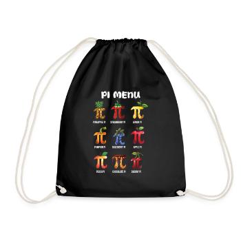 Pi Menü Fruchtige Pi Day Vielfalt - Turnbeutel - Schwarz - Vorne