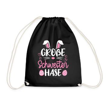 Grande Soeur Lapin Pâques, Familles de Lapins, Pâques - Sac de sport léger - noir - Devant