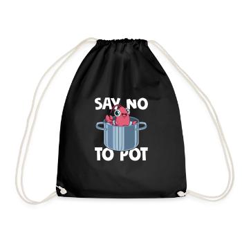 Say No To Pot Seafood Shrimp Lover - Turnbeutel - Schwarz - Vorne