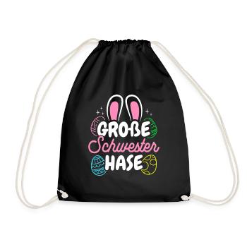 Grande Soeur Lapin Pâques, Familles de Lapins, Pâques - Sac de sport léger - noir - Devant
