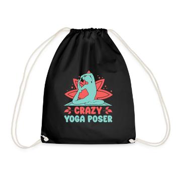 Yoga Crazy Yoga Poseur Yoga drôle - Sac de sport léger - noir - Devant