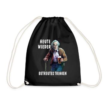 MAN TODAY AGAIN SUPERVISED DRINKING - Drawstring Bag - black - Front
