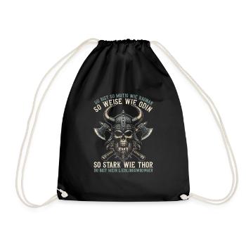Viking Dad Father's Day Paternity Parent - Drawstring Bag - black - Front
