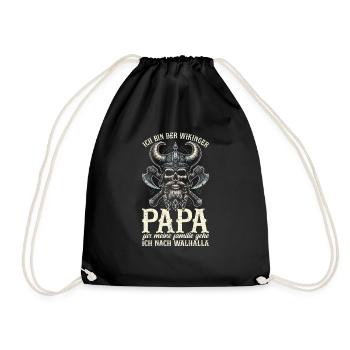 Viking Dad Father's Day Paternity Parent - Drawstring Bag - black - Front