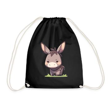 Donkey Esel - Turnbeutel - Schwarz - Vorne